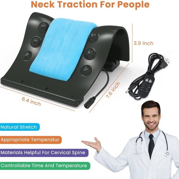 Cervical Traction Device - Heated‎ Neck Stretcher for Instant Neck Pain Relief - Picture 4 of 7
